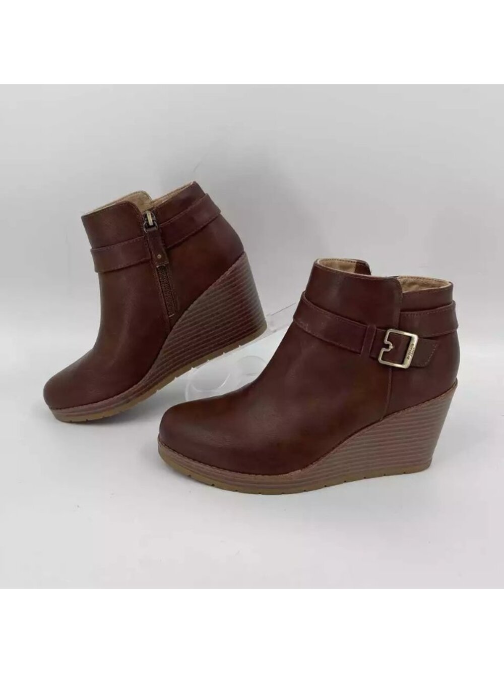 Dr Scholls Womens One Up Booties Ankle Boot Synthetic Brown Size 7M New - Picture 2 of 7